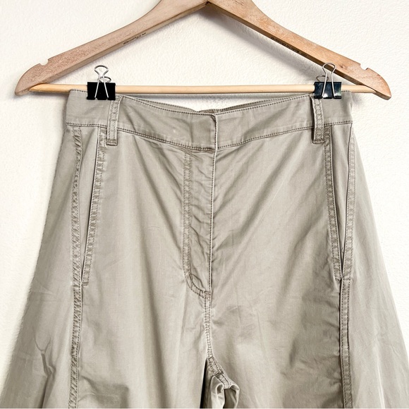 TIBI Sid Garment Dyed Silky Cotton Shorter Chino Pant in Acorn Beige - Picture 9 of 16